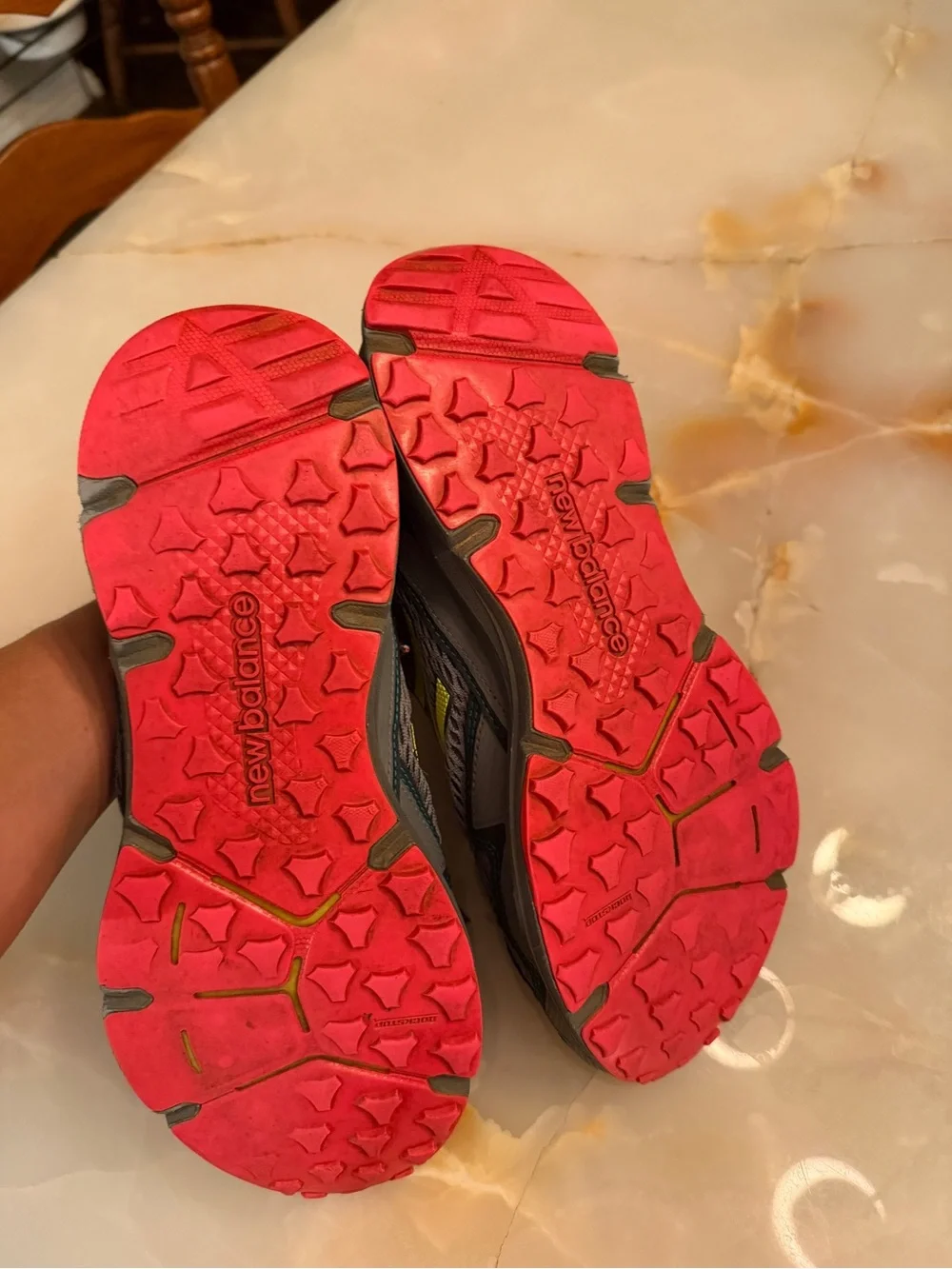 New Balance Kids Gray Sneakers with Teal and Neon Yellow Accents
